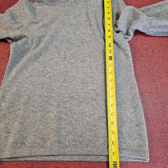 Farella Capri Cashmere Cowl Neck Sweater S Flared Cable Knit Sleeves Boho Luxury - Picture 7 of 8